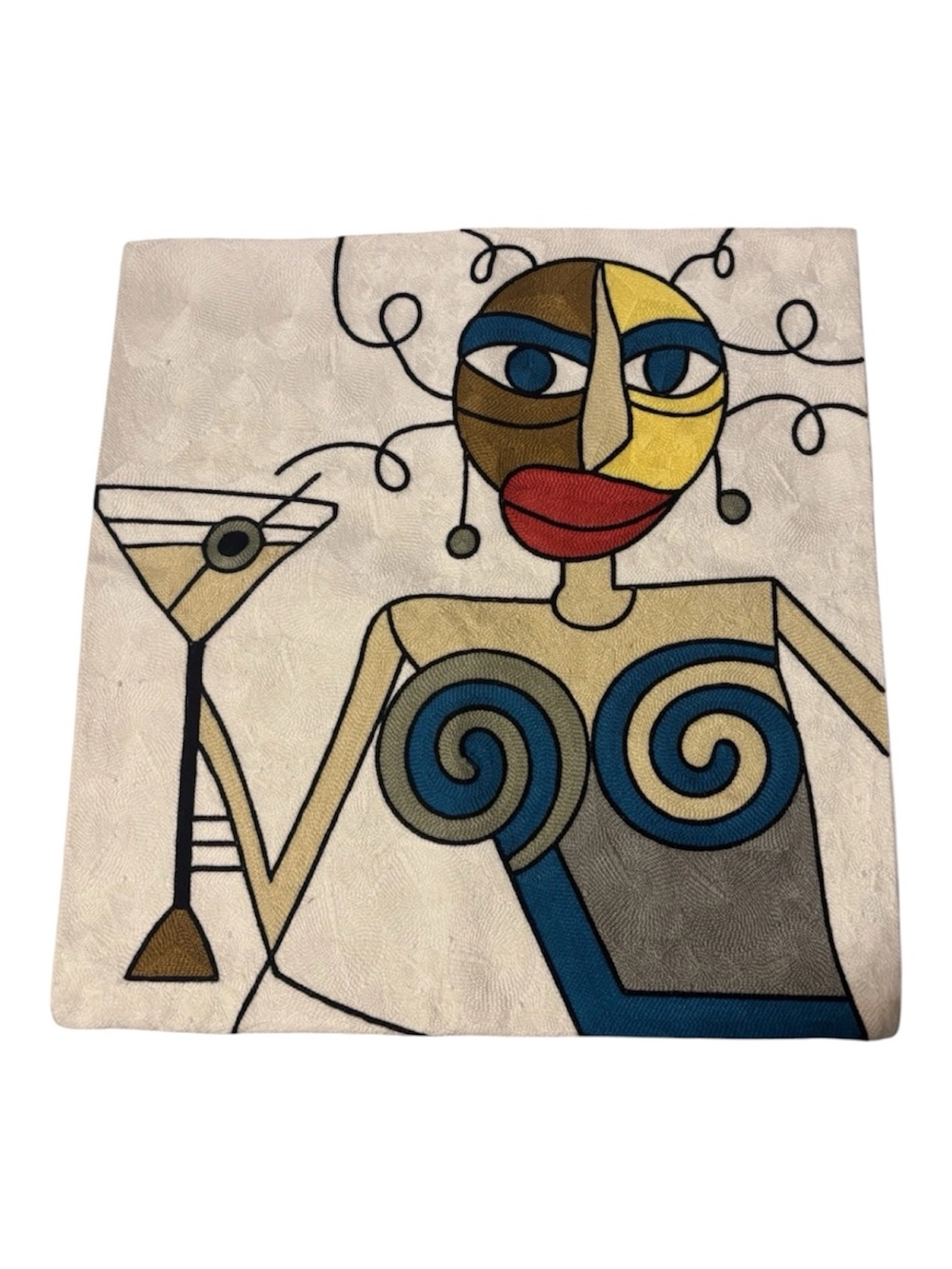 Abstract Cocktail Lady Pillow Case With Down Pillow